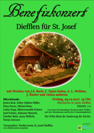 2. Benefizkonzert in St. Josef/Diefflen am 29.12.17  19 Uhr